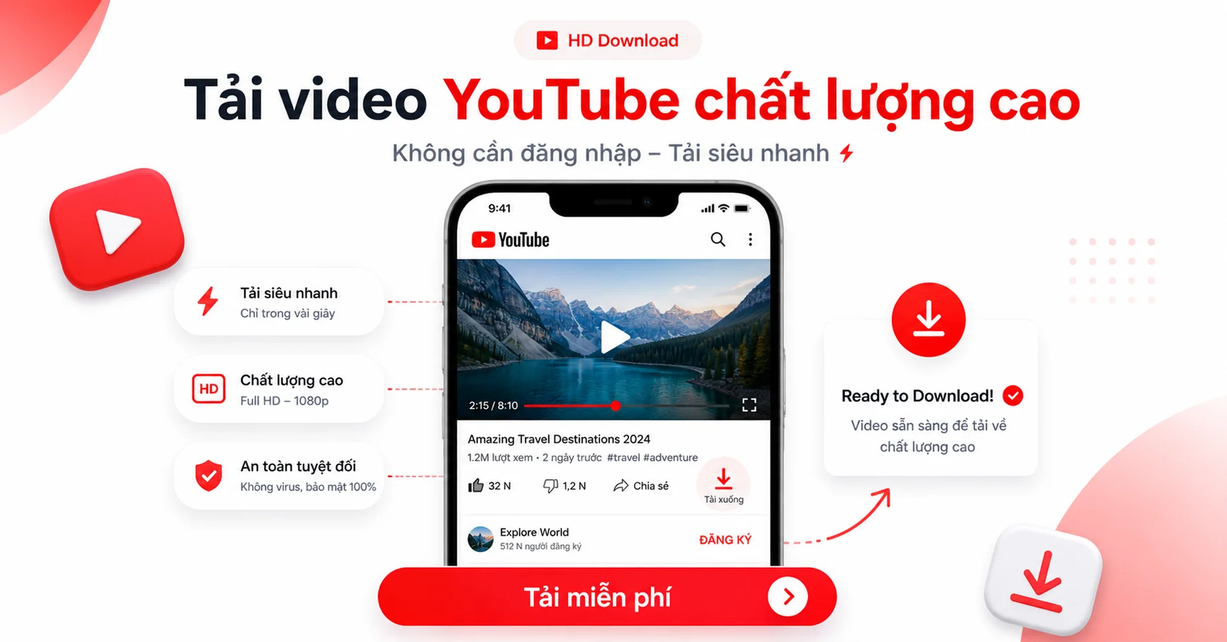 Tính năng nổi bật của công cụ tải video YouTube